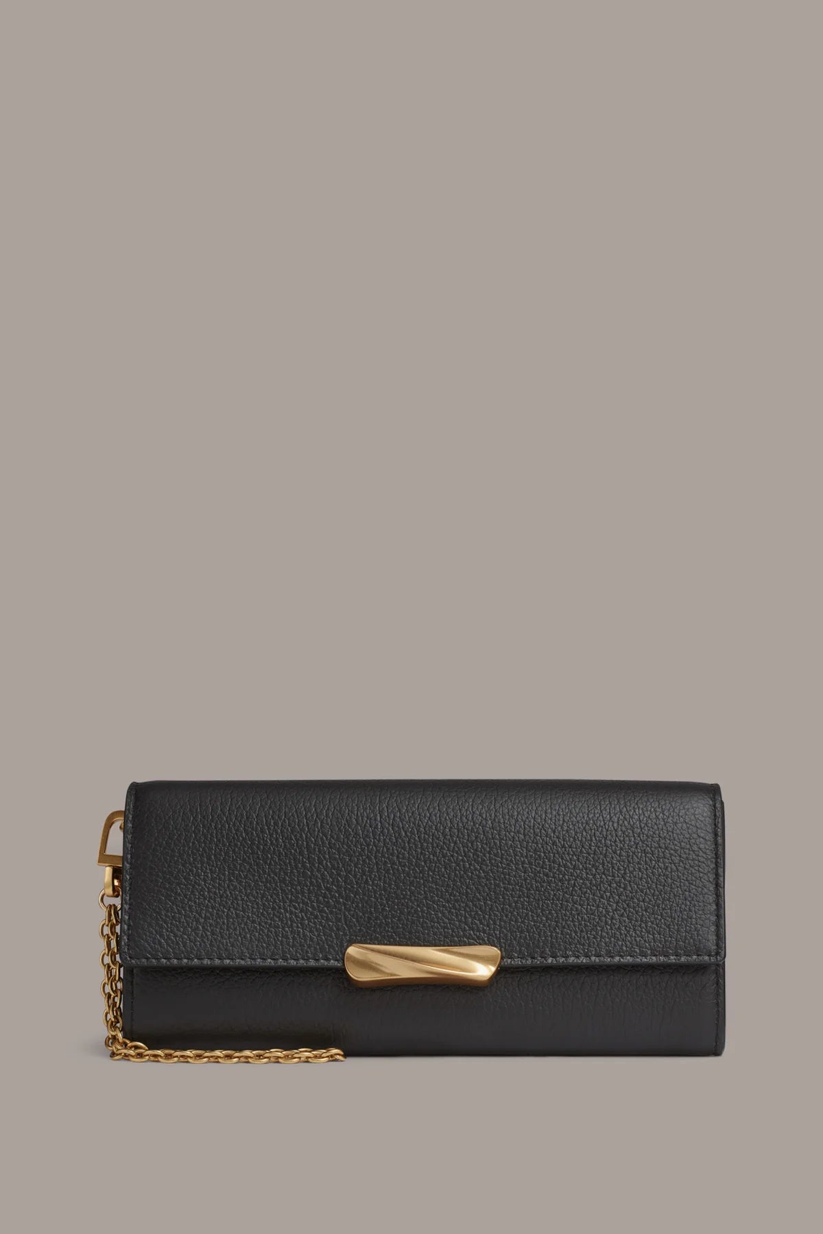 Textured Cow Leather Detachable Chain Crossbody Flap Wallet Bag