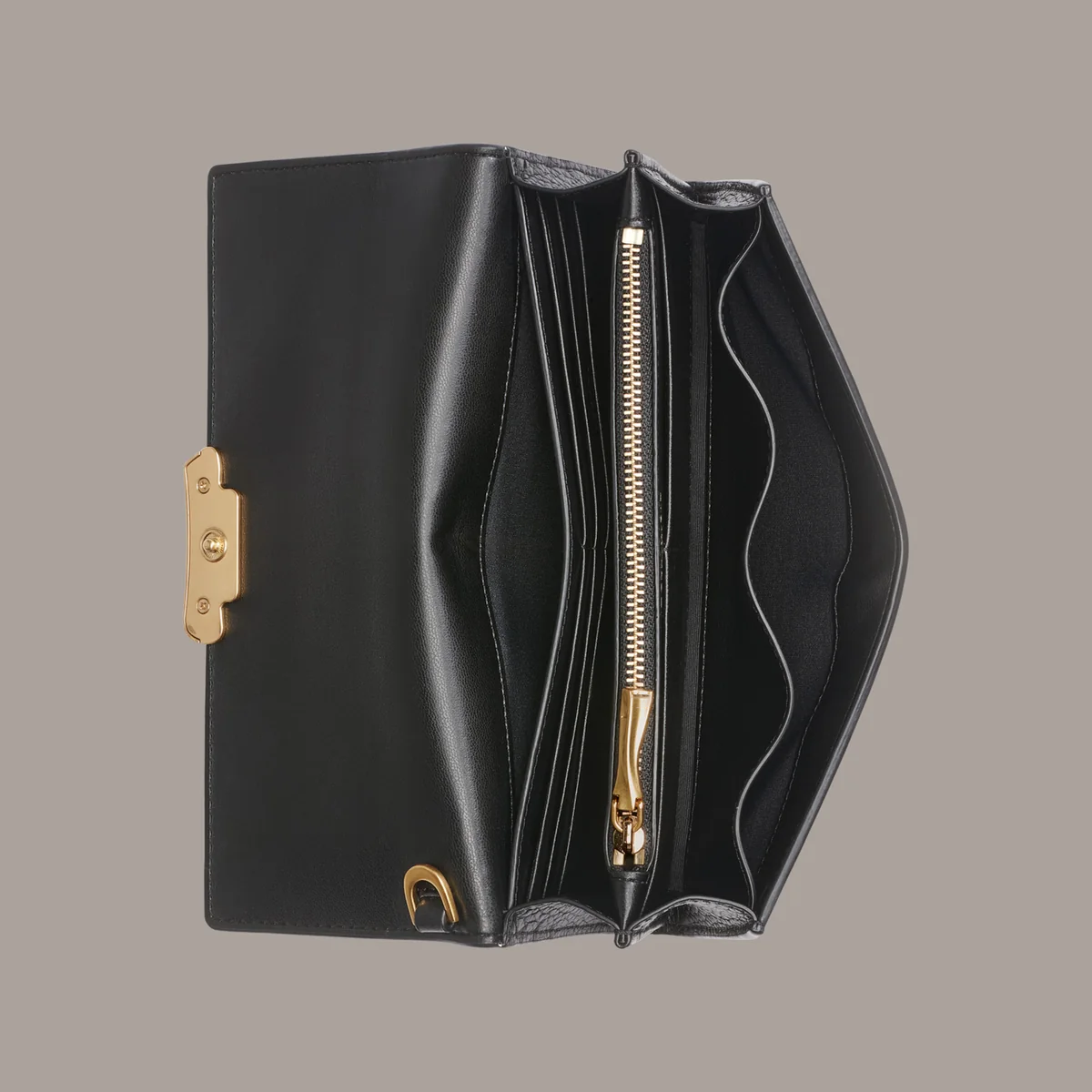Textured Cow Leather Detachable Chain Crossbody Flap Wallet Bag