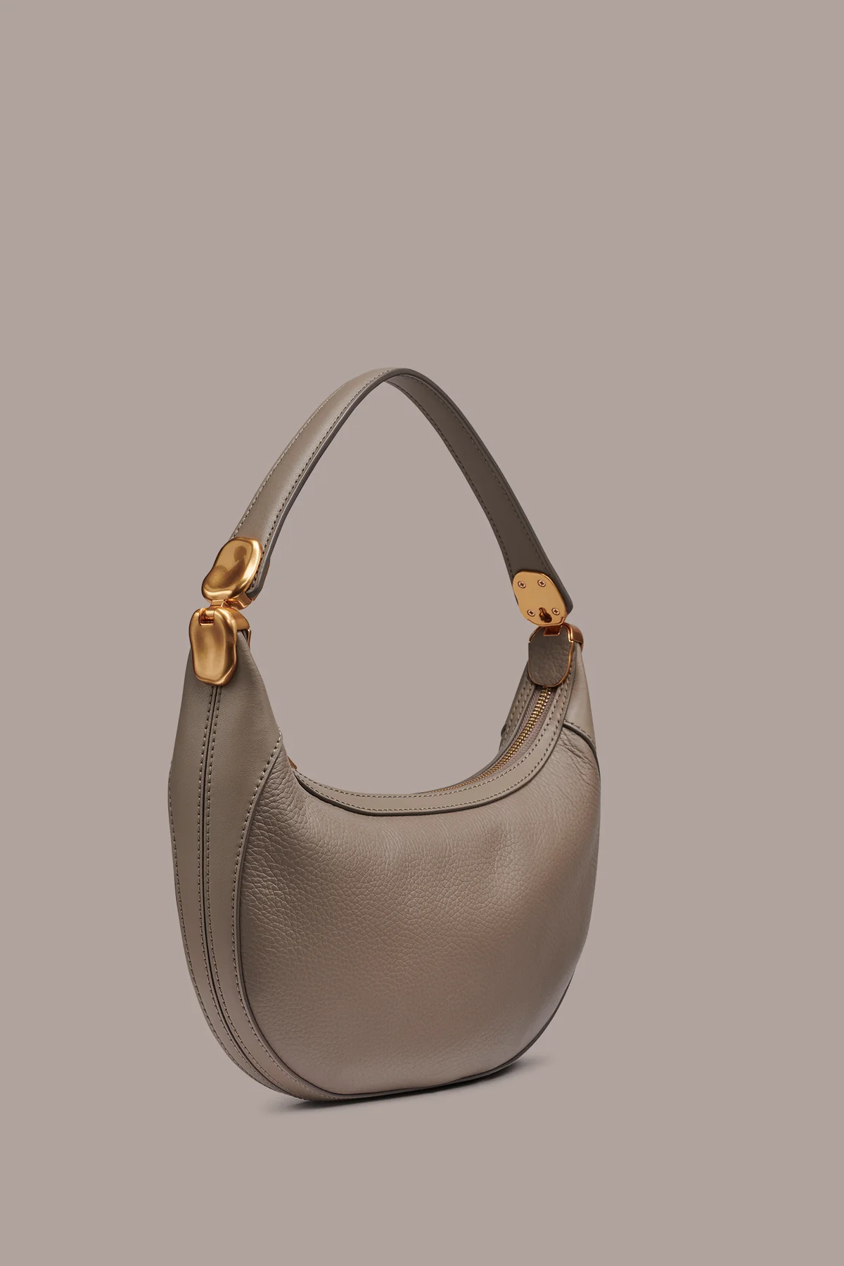 Textured Cow Leather Zip Closure Convertible Shoulder Crossbody Clutch Bag