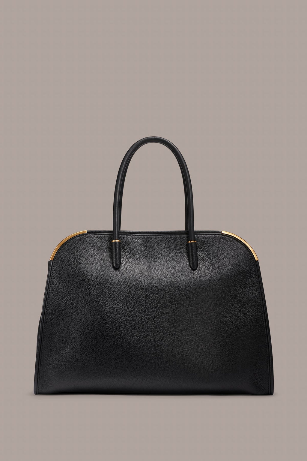 Structured Supple Cow Leather Work Tote Bag