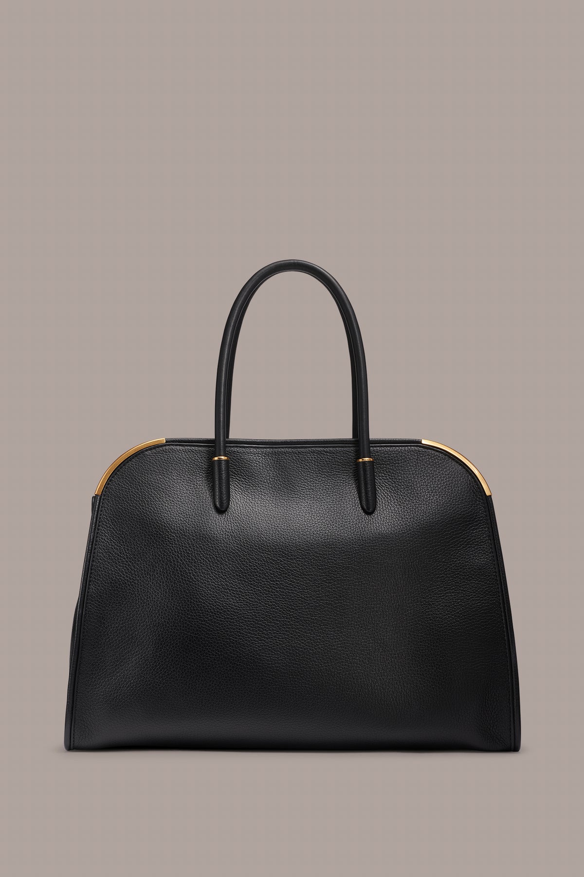 Structured Supple Cow Leather Work Tote Bag