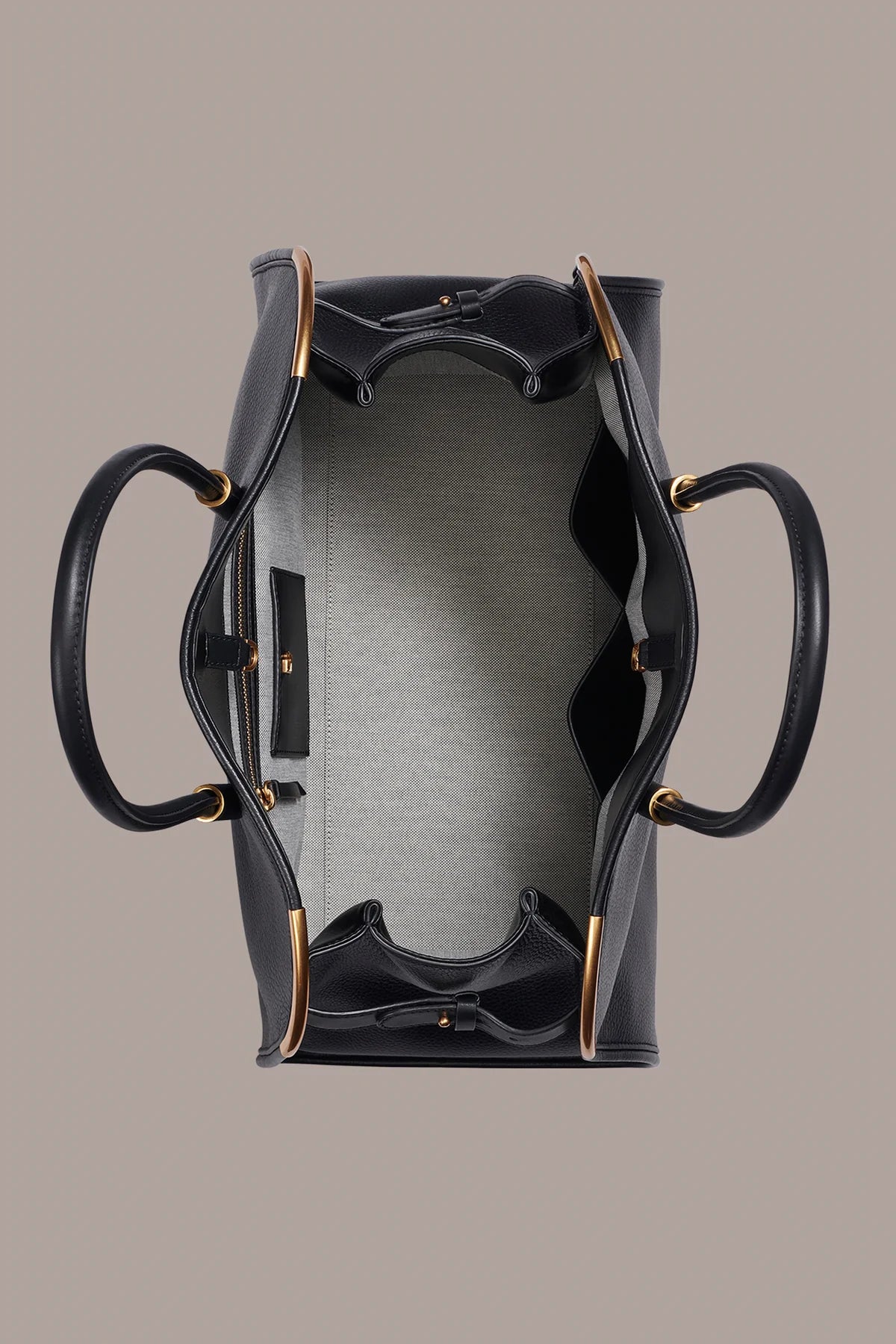 Structured Supple Cow Leather Work Tote Bag
