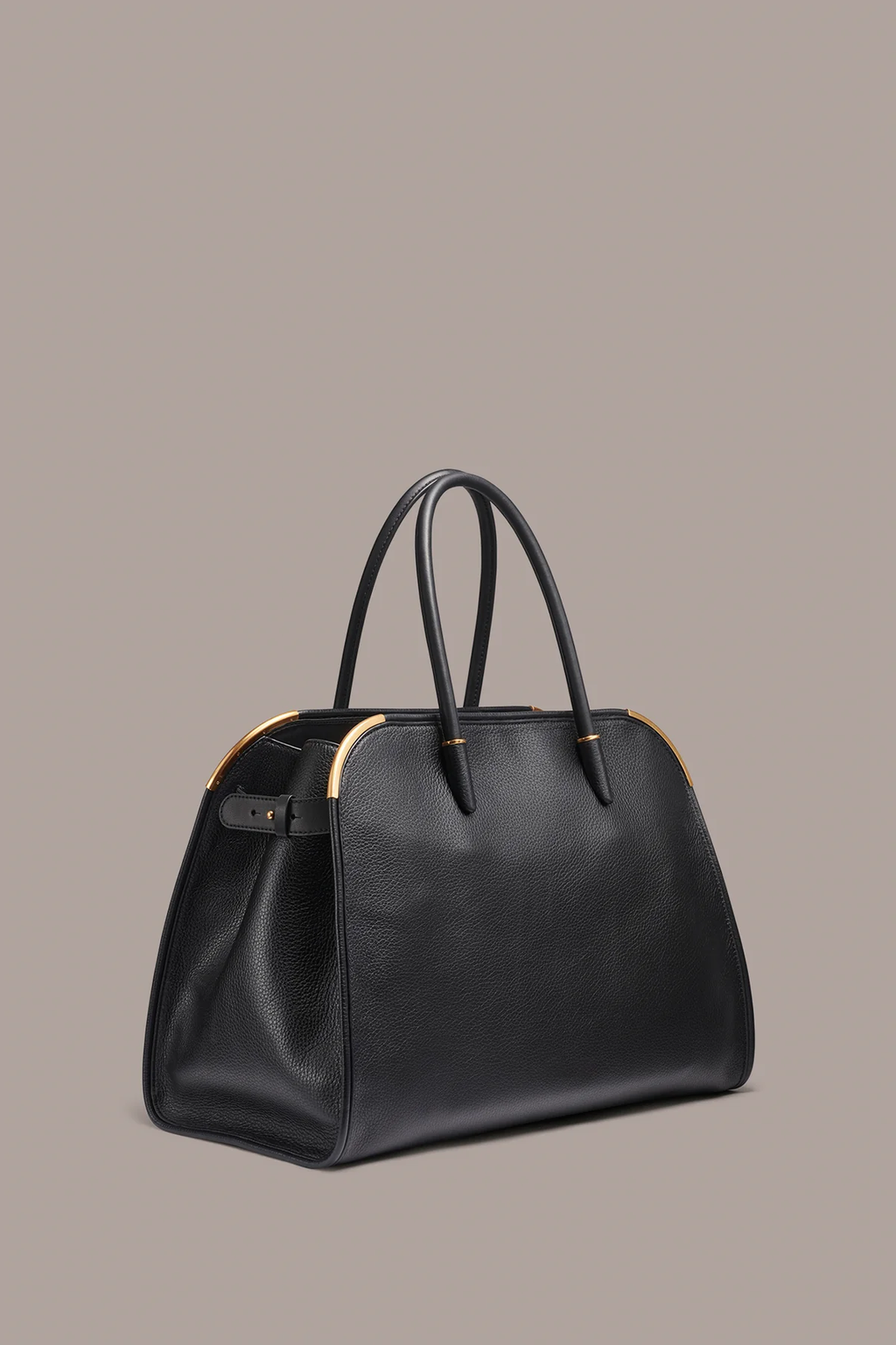 Structured Supple Cow Leather Work Tote Bag