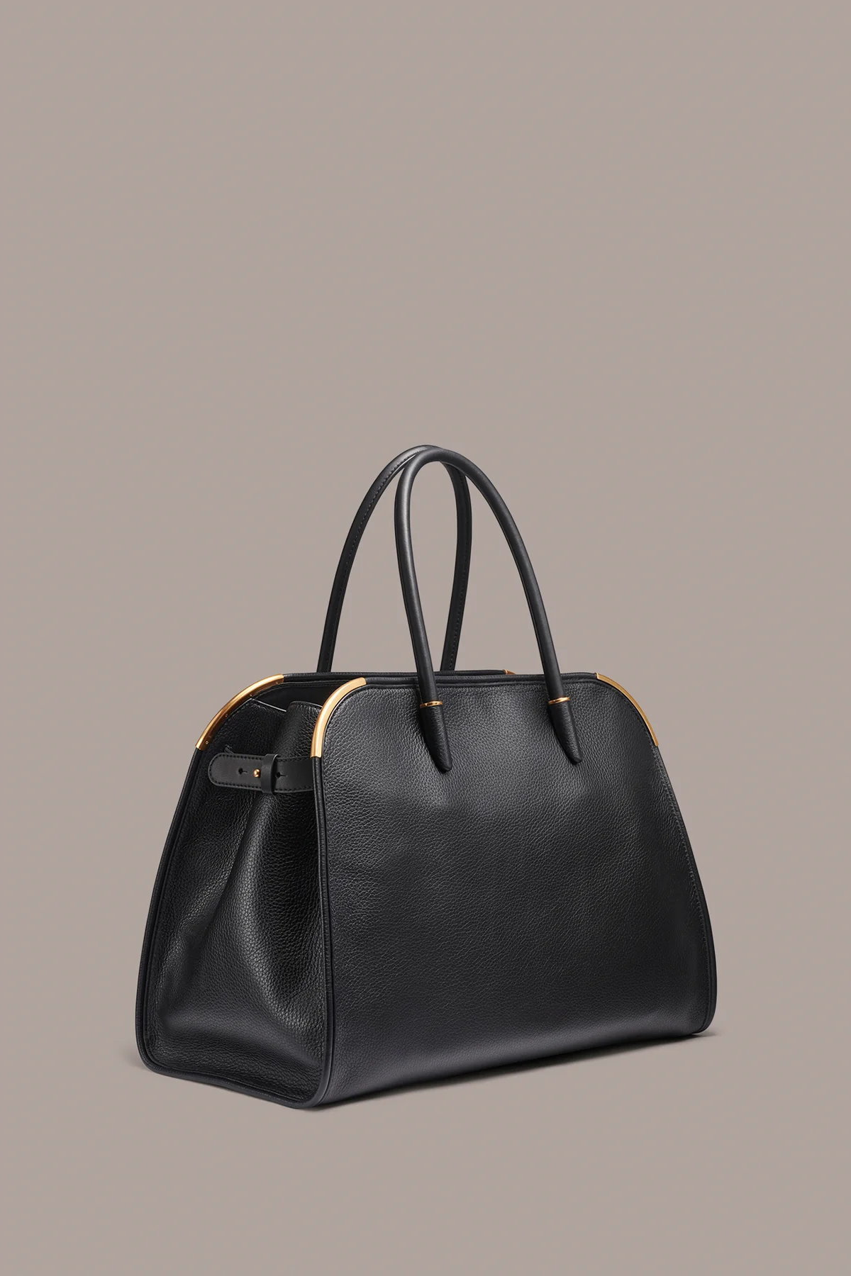 Structured Supple Cow Leather Work Tote Bag