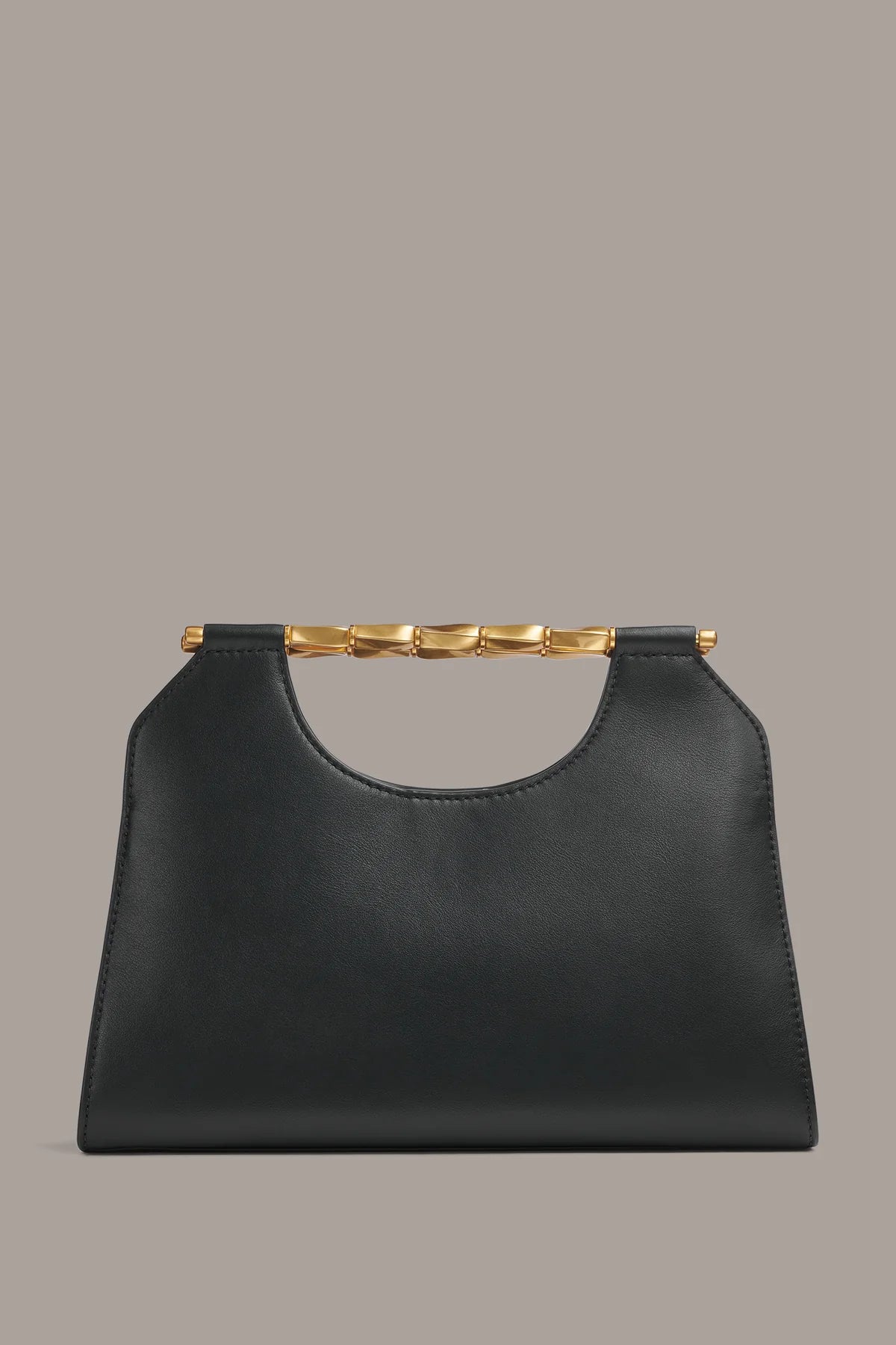 Structured Smooth Cow Leather Convertible Chain Strap Clutch Bag