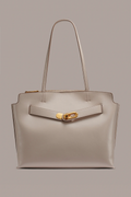 Buttery Smooth Lamb Leather Dual Closure Daily Tote Bag