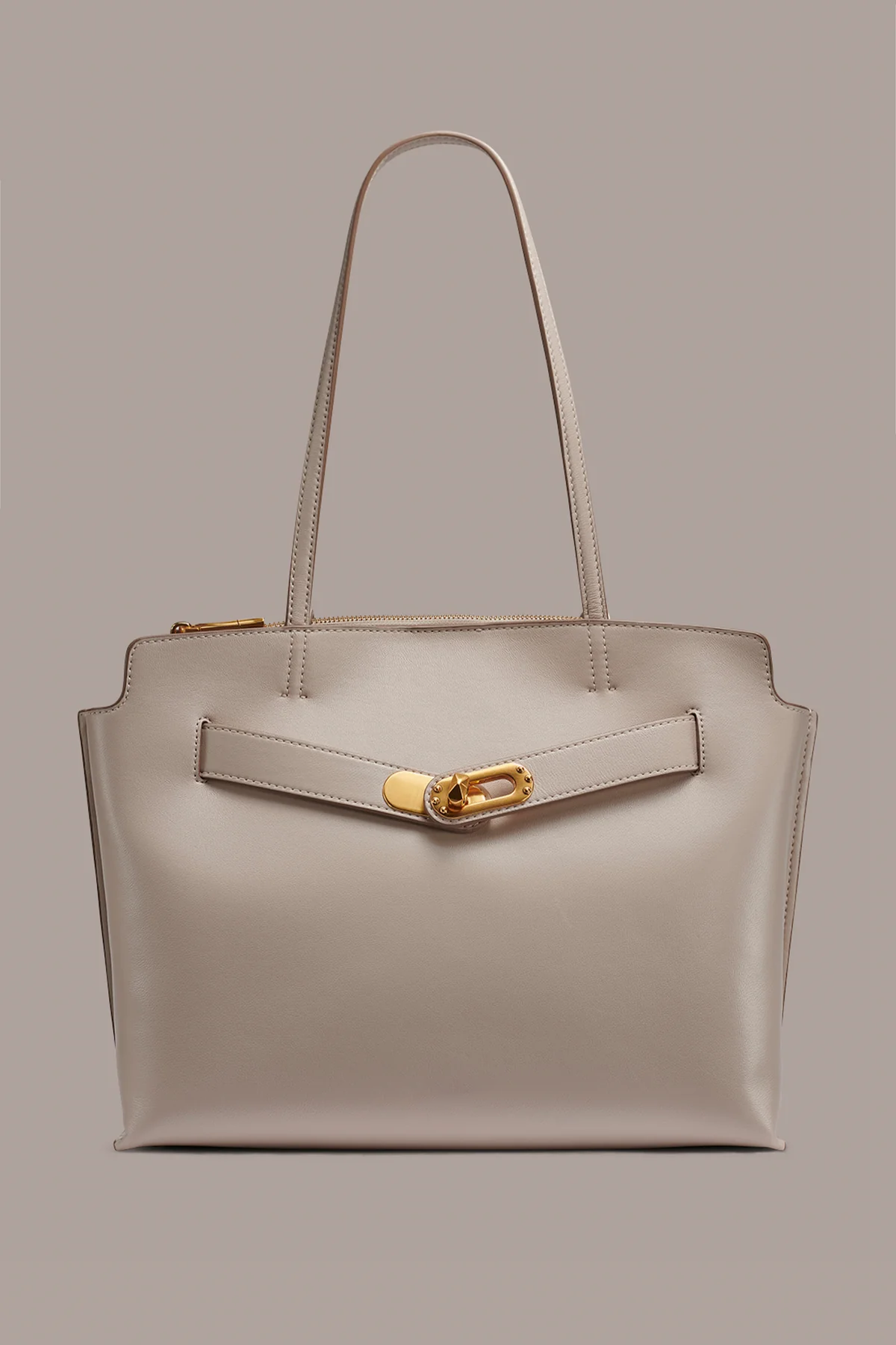 Buttery Smooth Lamb Leather Dual Closure Daily Tote Bag