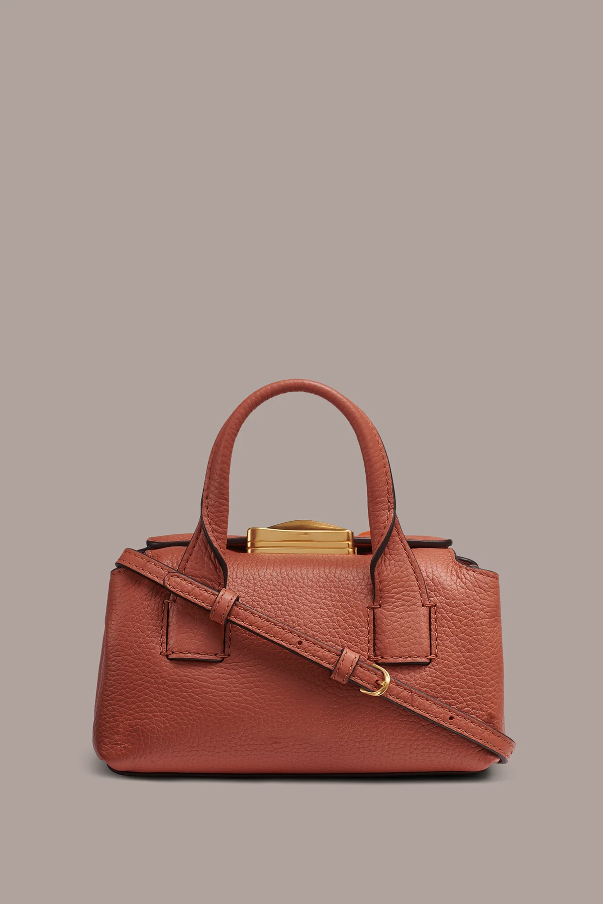 Cashmere Textured Mini Leather Adjustable Crossbody Satchel Bag