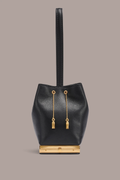 Architectural Smooth Genuine Leather Wrist Carry Convertible Crossbody Clutch Bag