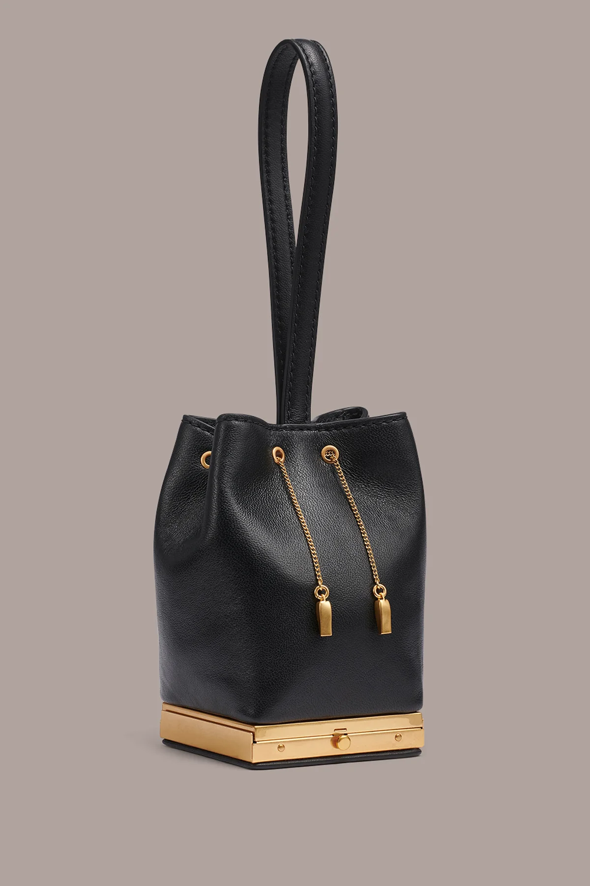 Architectural Smooth Genuine Leather Wrist Carry Convertible Crossbody Clutch Bag