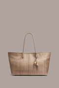 Soft Structured Woven Raffia Medium Capacity Tote Bag