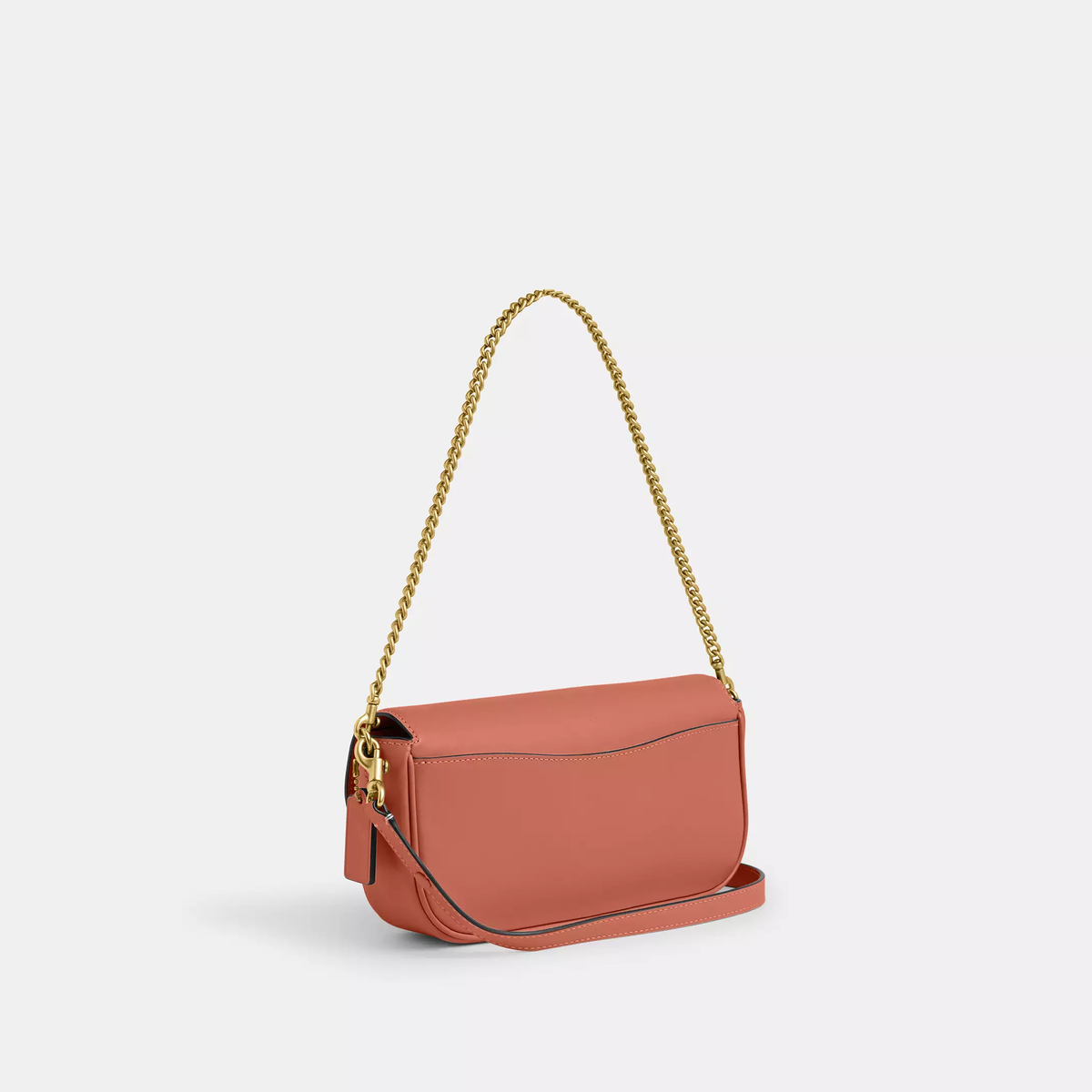 Dual Detachable Strap Flap Calf Leather Chain Strap Bag
