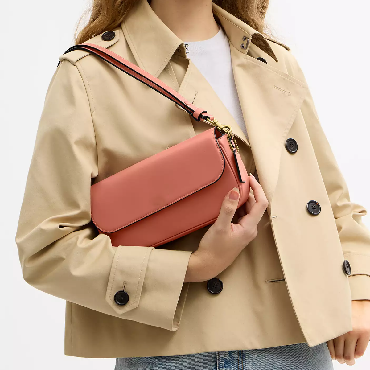 Dual Detachable Strap Flap Calf Leather Chain Strap Bag