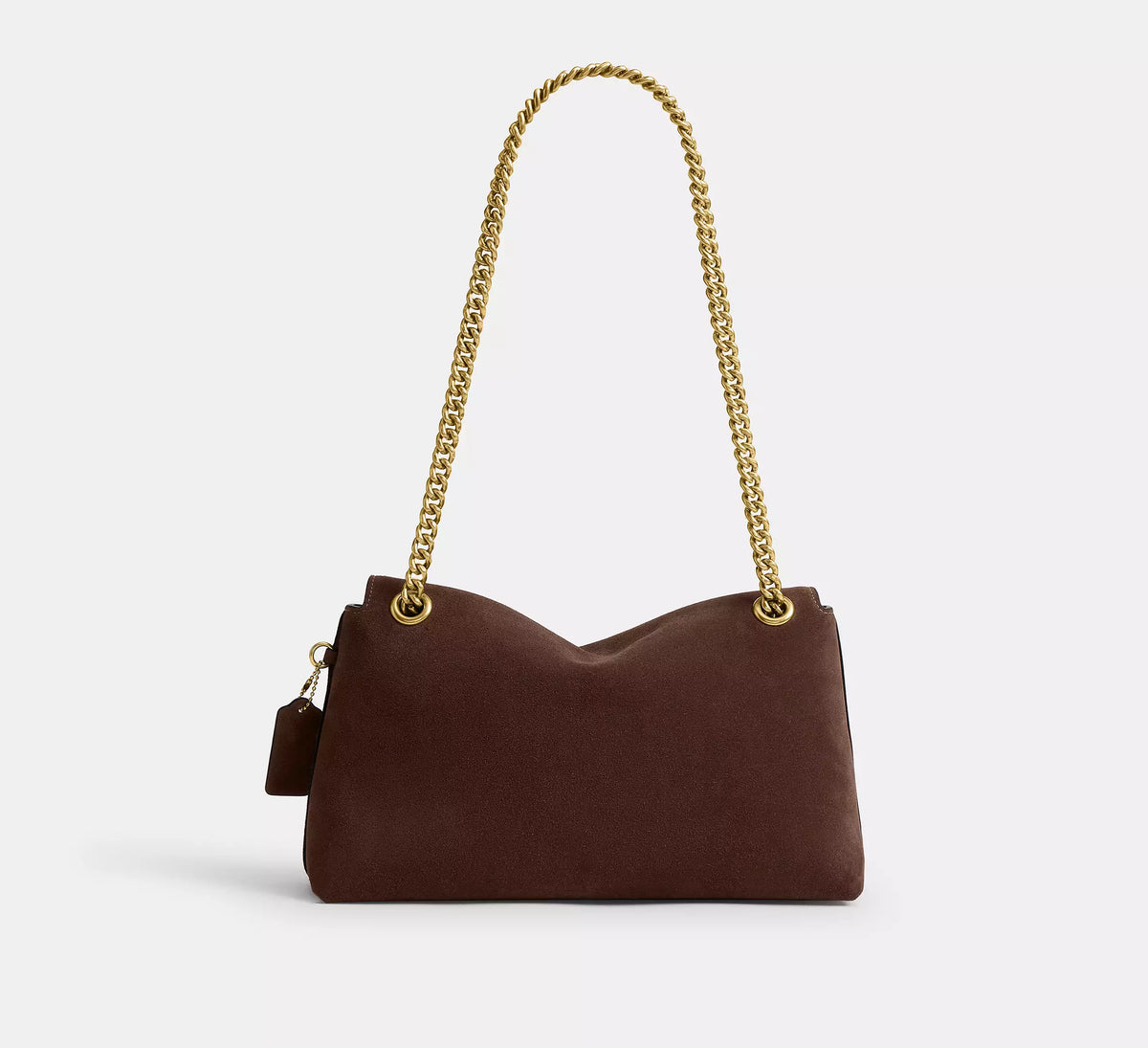 Suede Pushlock Flap Shoulder Chain Strap Bag
