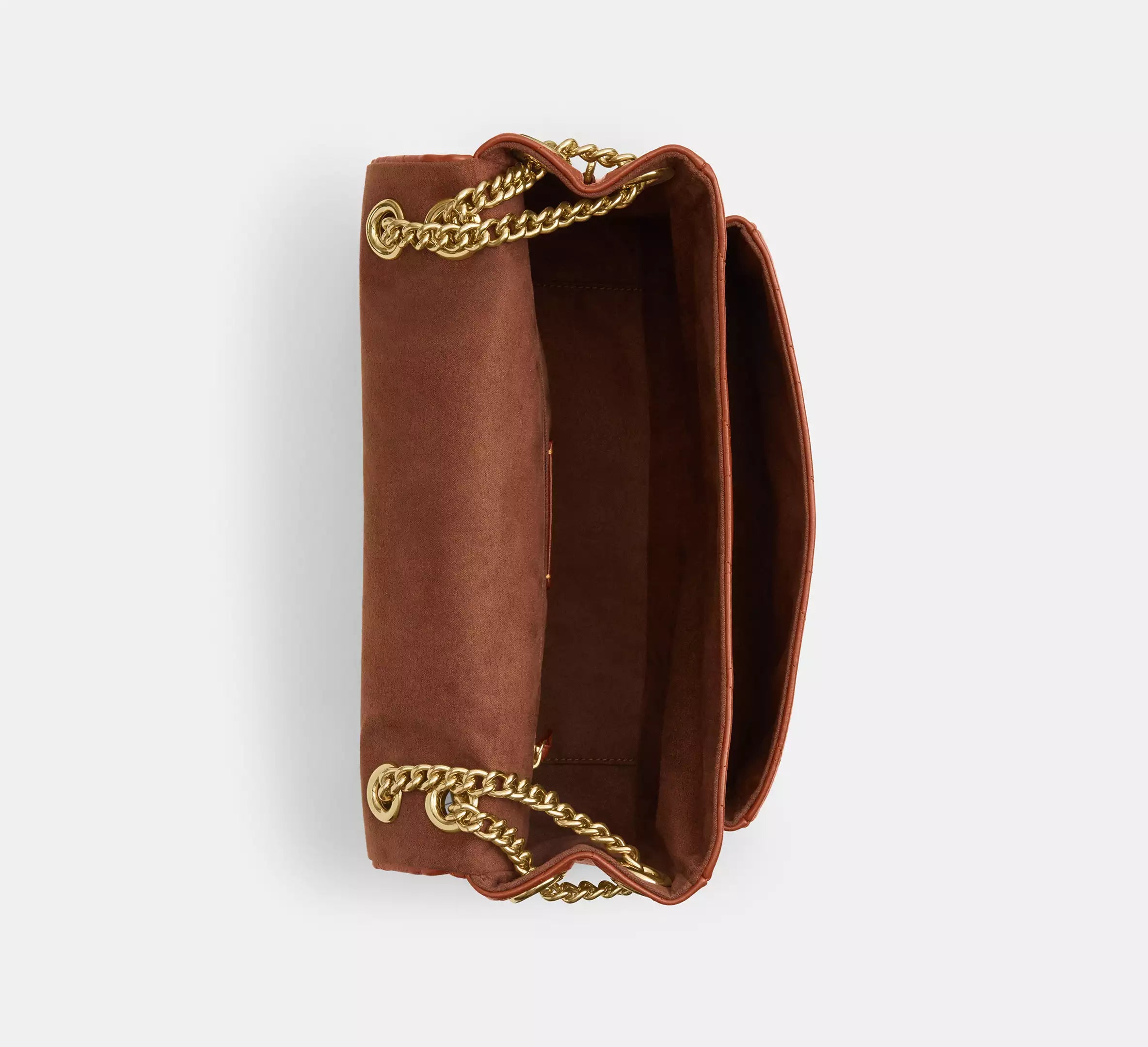 Quilted Smooth Leather Magnetic Flap Chain Strap Bag